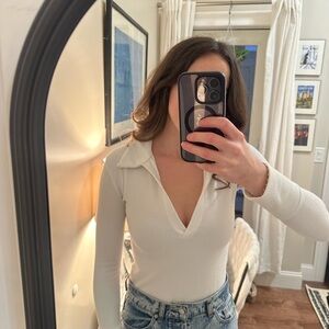 PrettyLittleThing Cream Long Sleeve Bodysuit